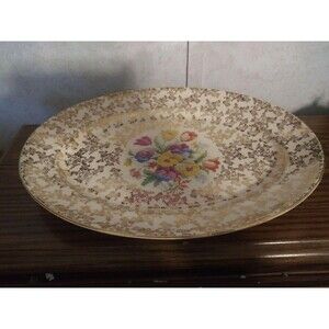 10 1/2" X 14" Oval "Old English Sampler" Serving Platter H&K Tunstall England